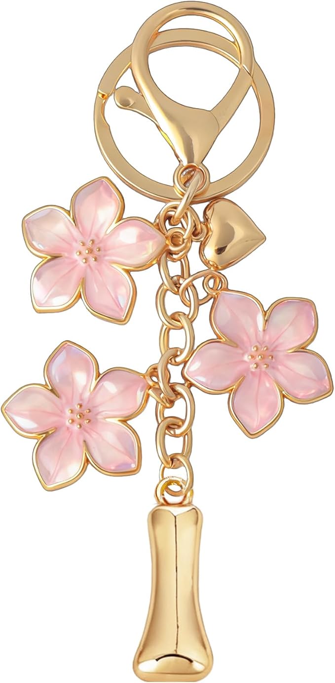 Snycler Bubble Initial Keychain Graceful Flower for bags car remote–A-Z Letter Charms for Women