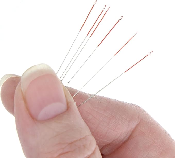The Beadsmith ColorEYES Beading Needles, Size 12, 1 Pack (25 Needles), Red Colored Tip for Easy Identification of Size, Use for Loom Weaving Bead Work, Off-Loom Stitch and Jewelry Making w/Seed Beads