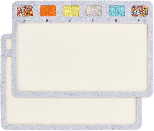 BENECREAT 2Pcs Rectangle Felt Bead Design Boards, Small Felt Beading Mat with Alphabetic Scale Beads Tray Bead Pads for Art Crafts Jewelry Making Beading Supplies, 11.6x8.3inch