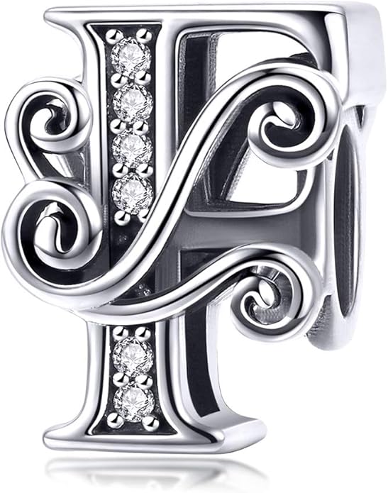 925 Sterling Silver Letter Charms for Pandora Bracelets Alphabet Initial Charms Beads Birthday Christmas Jewelry Gift for Women