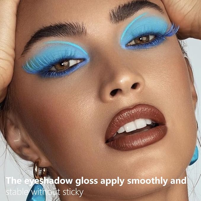 6 Pcs Colorful Matte Liquid Eyeshadow Eyeliner Set, White, Pink, Green, Blue, Purple, Dark Blue, Halloween Stage Clown Children's Makeup, Quick-Drying, Long-Lasting, Waterproof (6Pcs-Matte Colorful 2)
