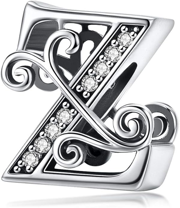 925 Sterling Silver Letter Charms for Pandora Bracelets Alphabet Initial Charms Beads Birthday Christmas Jewelry Gift for Women