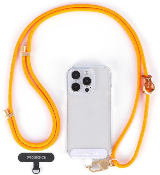 project-cb Cell Phone Lanyard 1,Phone Tether Tab 2,Phone Crossbody Strap,Lanyards for Around the Neck,Adjustable Phone Strap(Orange-G)