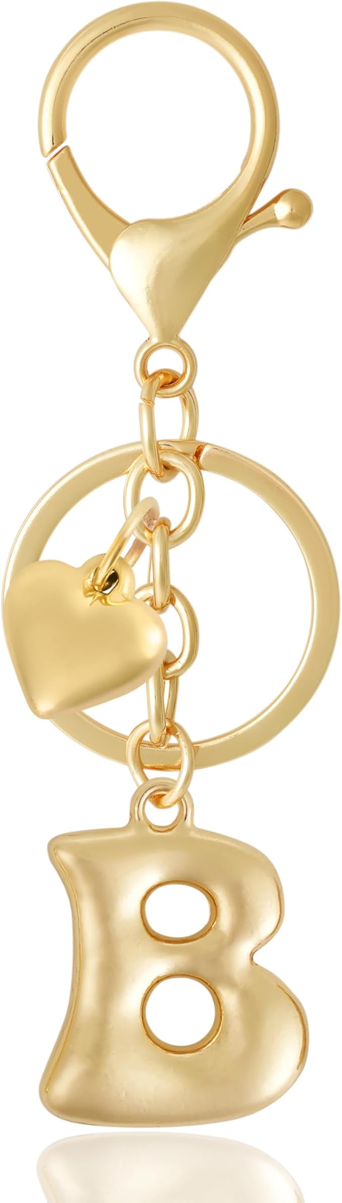 Heart Bubble Letter Keychain for Women, Girls - Cute Keychain with Initial - Alphabet Keychain for Bag Charm, Handbag