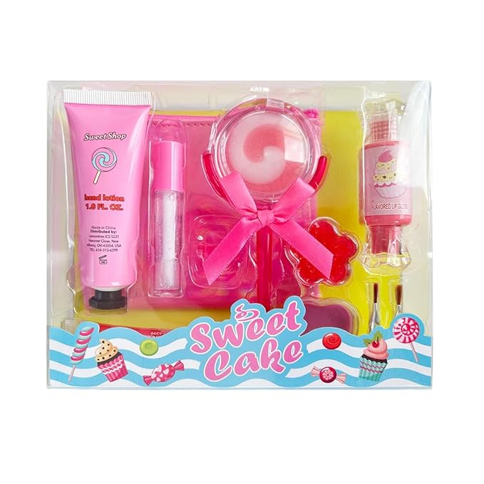 M&U MAKE YOU UP Lip Gloss Set for Girls, 11Pcs Lip Care Set with Ice Cream and Lollipop Shaped Lip Glosses