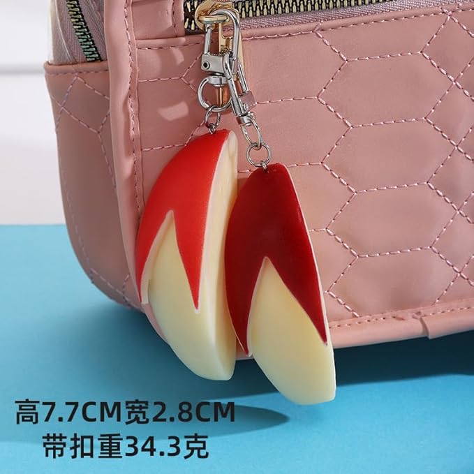 HSYHERE Men Women Creative Interesting Novelty Stylish Mini Simulated Food Orange Shrimp Keychain Key-ring Pendant