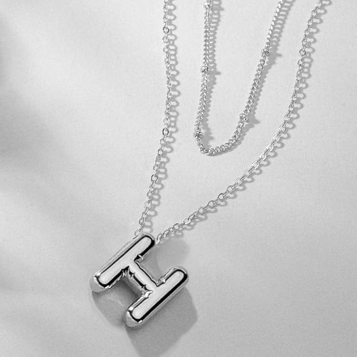 PANSHI Gold Initial Necklaces Gifts for Teen Girls Women Girlfriend Teen Girl Gifts Trendy Stuff Layered Bubble Letter Necklace Gold Jewelry Birthday Gift
