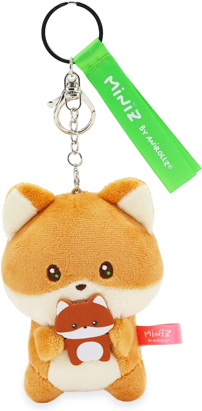 Anirollz Miniz Plush Charm Cute Stuffed Animal Keychain Kawaii Mini Bag Accessory Collectible Pocket Toy for Kids & Adults