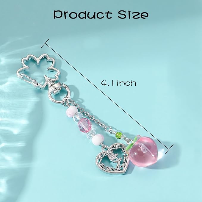 Y2K Keychain Set Heart Butterfly Pearl Flower Bag Charms,Cute Aesthetic Accessories for Women Gifts Keys Bags Purse