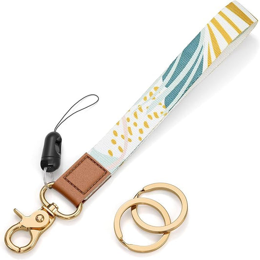 Cool Leopard Wristlet Keychain, Wrist Lanyard Key Chain For Women Men Car Keys Id Holder Card Phone Wallet Camera