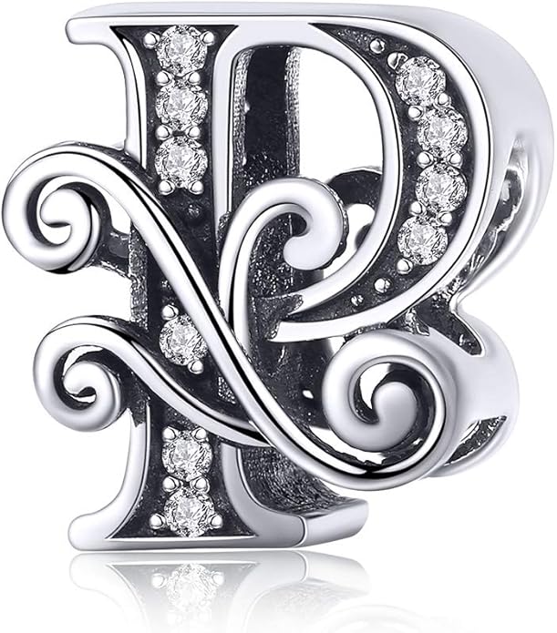 925 Sterling Silver Letter Charms for Pandora Bracelets Alphabet Initial Charms Beads Birthday Christmas Jewelry Gift for Women