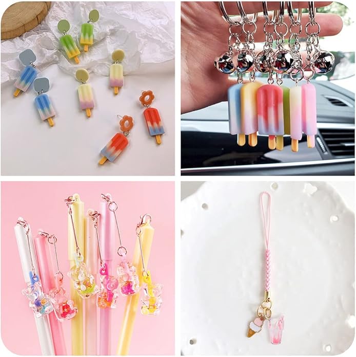 Craftdady Resin Plastic Miniature Food Snack Pendants Charms Ice Drink Juice Pendants Cute Bottle Fruit Keychain Charms Hang Ornament for DIY Craft Earring Bracelet Necklace Jewelry Making