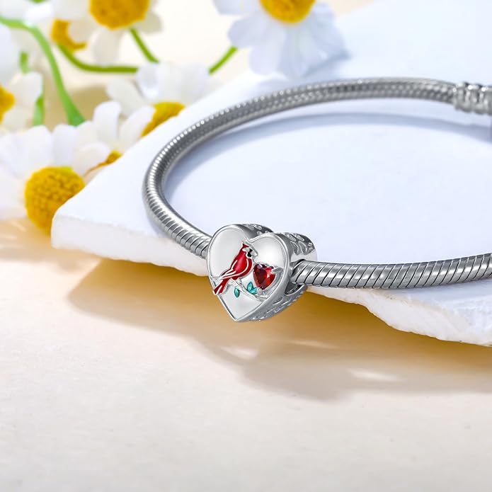 LONAGO 925 Sterling Silver Personalized Photo Charm Fit Compatible for Bracelet Necklace Customized Heart Round Shape Picture Bead