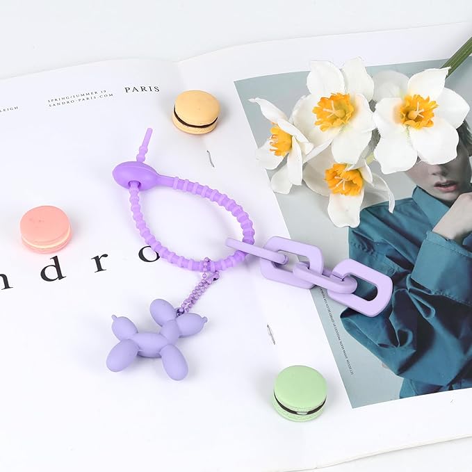 Cute Balloon Dog Keychain, Purse Bag Backpack Charms Girl Keychains Accessories Keyrings Car Key Chain