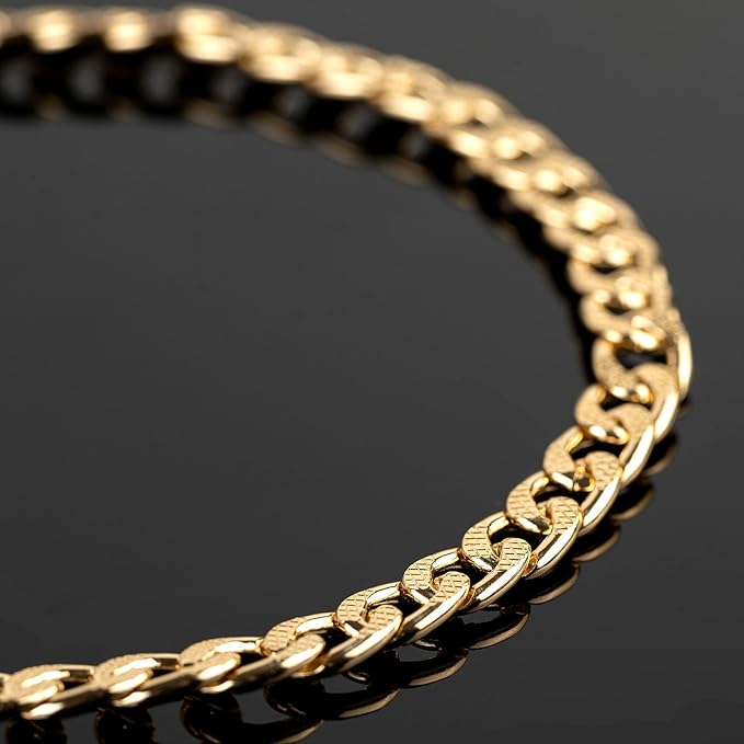 UMAOKANG 16.4 Feet Curb Link Chains Bulk Lightweight Gold Plated Aluminum Jewelry Chain for Jewelry Making Unwelded Curb Chain Necklace DIY Decoration Craft Chain Roll