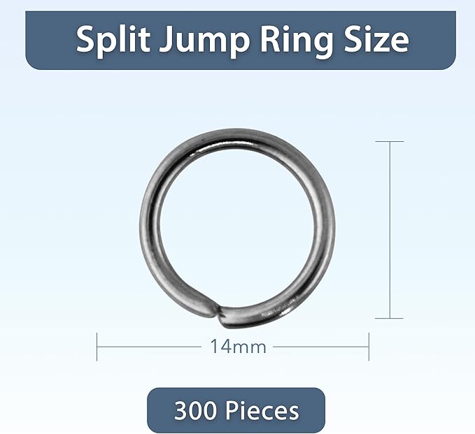 Mandala Crafts 14mm Gunmetal Double Jump Rings for Jewelry Making - 300 Pcs Small Split Key Rings Set for Crafts, DIY Keychains, and Accessories