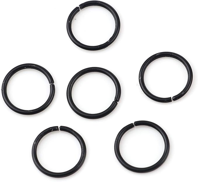 200 Pieces - 10mm Jump Rings Black - 18 Gauge (1mm Thickness)