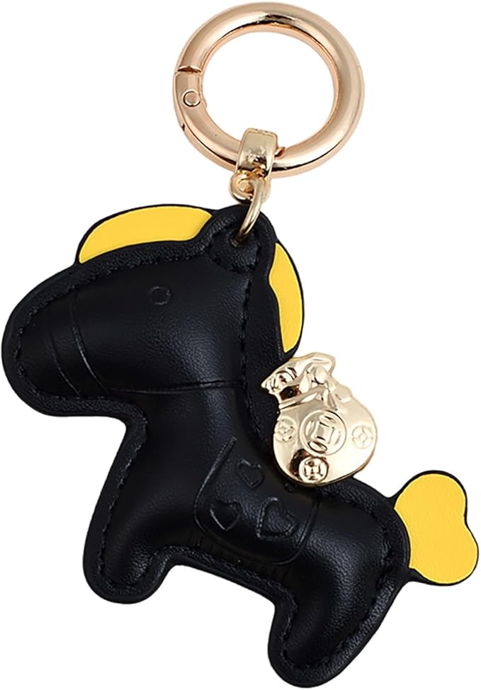 Lucky Pony Keychain Bag Charm, Elegant Leather Horse Accessories Cute Keychains for Women Gift