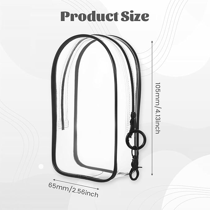 Clear Keychain Pouch, Keychain Figure Display Case for 17cm Doll, Waterproof Hanging Figure Display Bag with Keychains, Small Clear Makeup Zipper Pouches Bag Closure for Blind Box Dolls Collection