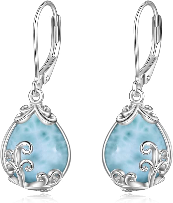 POPLYKE Celtic Filigree Teardrop Drop Dangle Earrings Sterling Silver Leverback Earrings Jewelry for Women