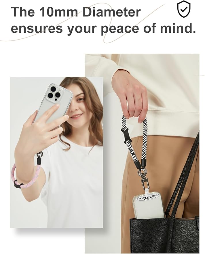 project-cb Hand Wrist Phone Strap,Phone Lanyard Patch ×2,Cell Phone Case Holder,Wristlet Strap for Key,AirPods,Camera (Slate Blue, 15.7inch)