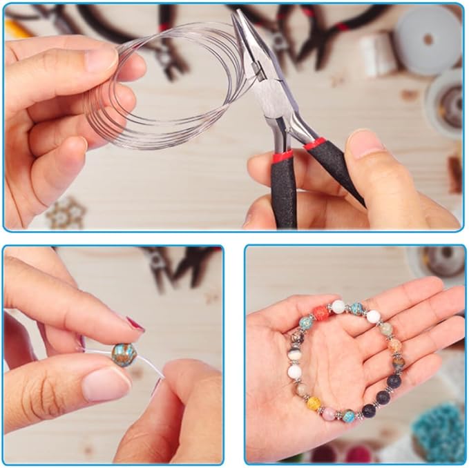 PAXCOO Jewelry Making Supplies Kit - Jewelry Repair Tool with Accessories, Pliers, Findings, and Beading Wires for Adults and Beginners