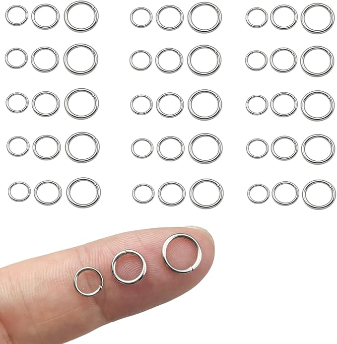 1000pcs 6mm 7mm 8mm Stainless Steel Jump Rings Connector Rings for DIY Craft Jewelry Making Necklaces Bracelet Earrings Keychains
