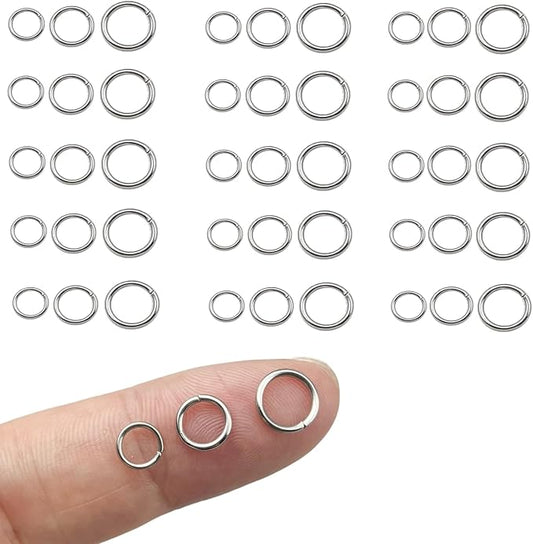 1000pcs 6mm 7mm 8mm Stainless Steel Jump Rings Connector Rings for DIY Craft Jewelry Making Necklaces Bracelet Earrings Keychains
