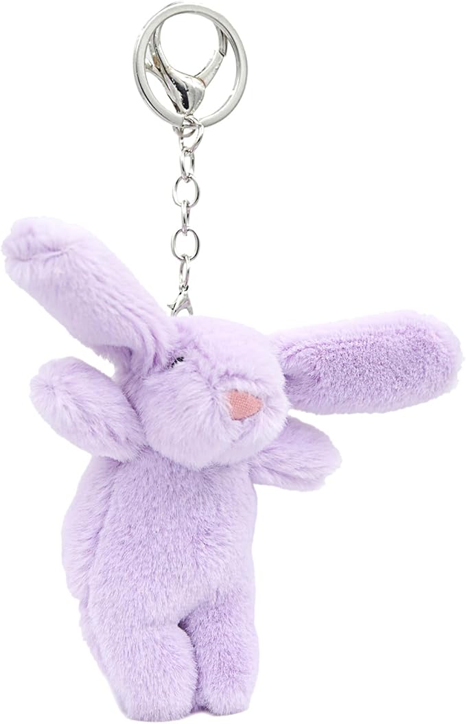 Cute Bunny Bag Charm, Kawaii Bunny Keychain 3.5" Inch Mini Rabbit Purse Charm Decoration for Women Girls