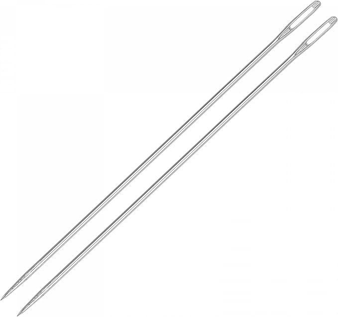TOP-VIGOR 20Pc 1.6mm x 150mm Sewing Needles, Big Eye Embroidery Beading Needle for Hand Sewing, Sharp Point Stitching Needles for Home Repair Stitching and Crafting Projects