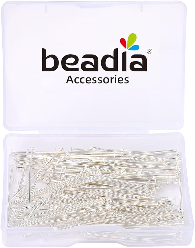 Silver Plated Flat Head Pins Non Tarnish 35mm 200pcs for Jewelry Making Findings