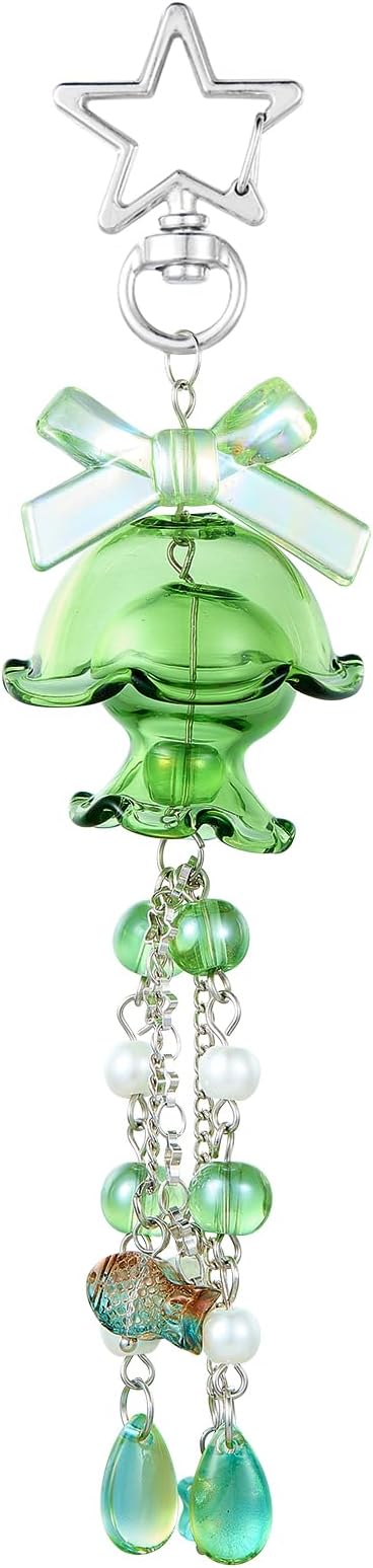 Cute Multicolor Jellyfish Keychains for Women Acrylic with Bow Purse Bag Charms for Backpacks Handbag Decorations
