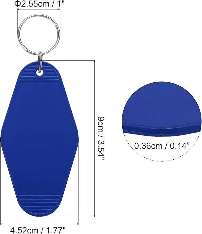 uxcell 40pcs Hotel Keychains Blank Vintage Plastic Rhombus Motel Keychains Hotel Key Tags Rings for DIY Luggage Labels