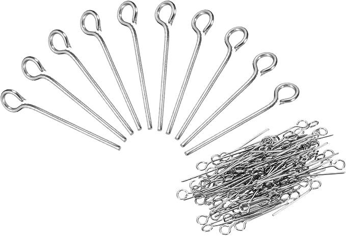 PATIKIL 200Pcs 304 Stainless Steel Jewelry Eye Pins 17mm 22 Gauge Silver Open Eye Pins for Jewelry Making DIY Craft Necklaces Bracelets Earrings
