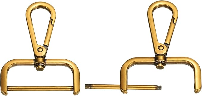 PATIKIL 1.5 Inch Swivel Clasp Hooks, 2 Pcs Detachable Snap Hook Swivel Lobster Claw Clasps with Screw Bar for Bag Strap Purse Lanyard DIY Craft Hardware, Gold