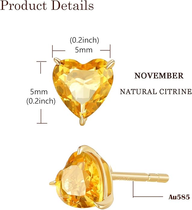 FANCIME 14k Solid Yellow Gold Stud Earrings Gemstone Prong Cluster Stud Earrings Fine Jewelry Gifts for Her Mom Women Wife