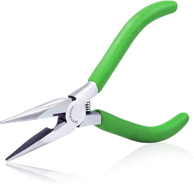 SPEEDWOX 5 Inch Long Nose Pliers with Cutter and Chain Nose Pliers for Jewelry Making
