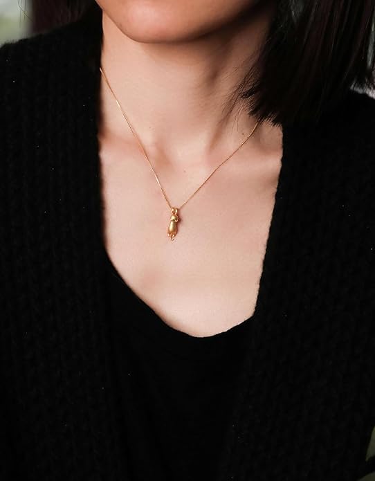 S.Leaf 925 Sterling Silver Cat Necklace Jewelry for Women Trendy Dainty Charm Pendant Necklaces Best Friend Birthday Gifts for Her Sister Mom Wife Womens