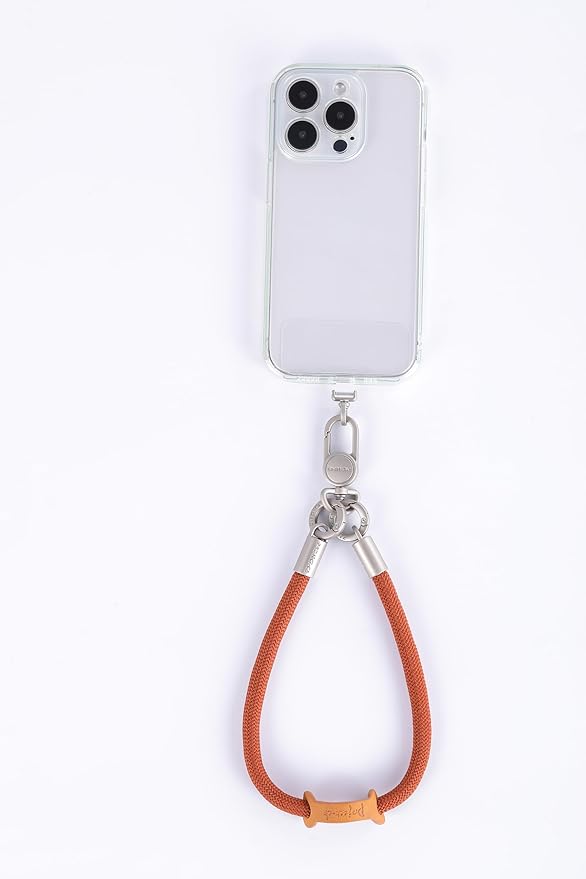 project-cb Phone Wrist Strap 1,Tether Tab 2,Phone Wristlet,Lanyard Wrist Strap,Key Holder,KeyChain,KeyRing×2 (Brown-S)