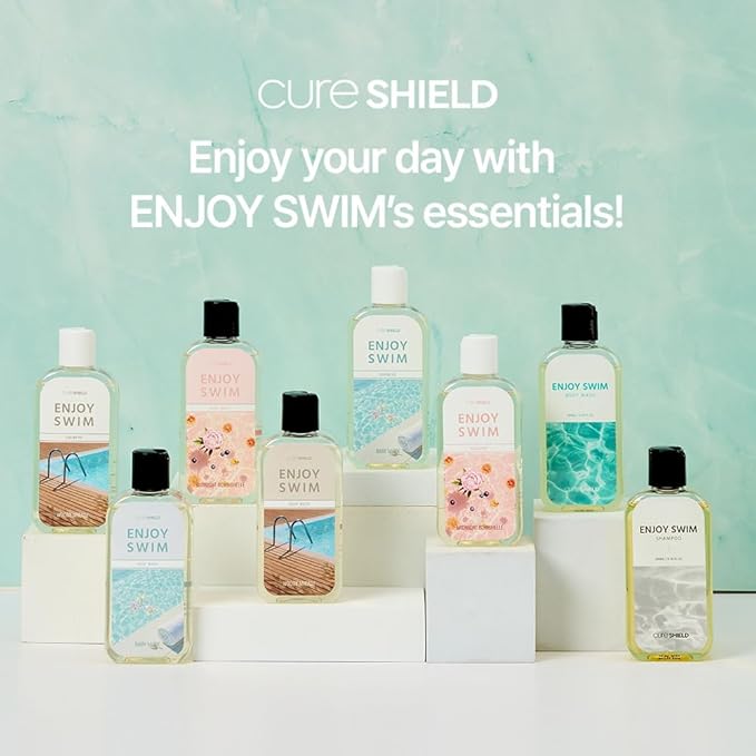 CURESHIELD Enjoy Swim Chlorine Removal & Hard Water Treatment Moisturizing Body Wash, Hydrates & Restores Skin, 6.78 Ounce, 200ml (Sun Zest)