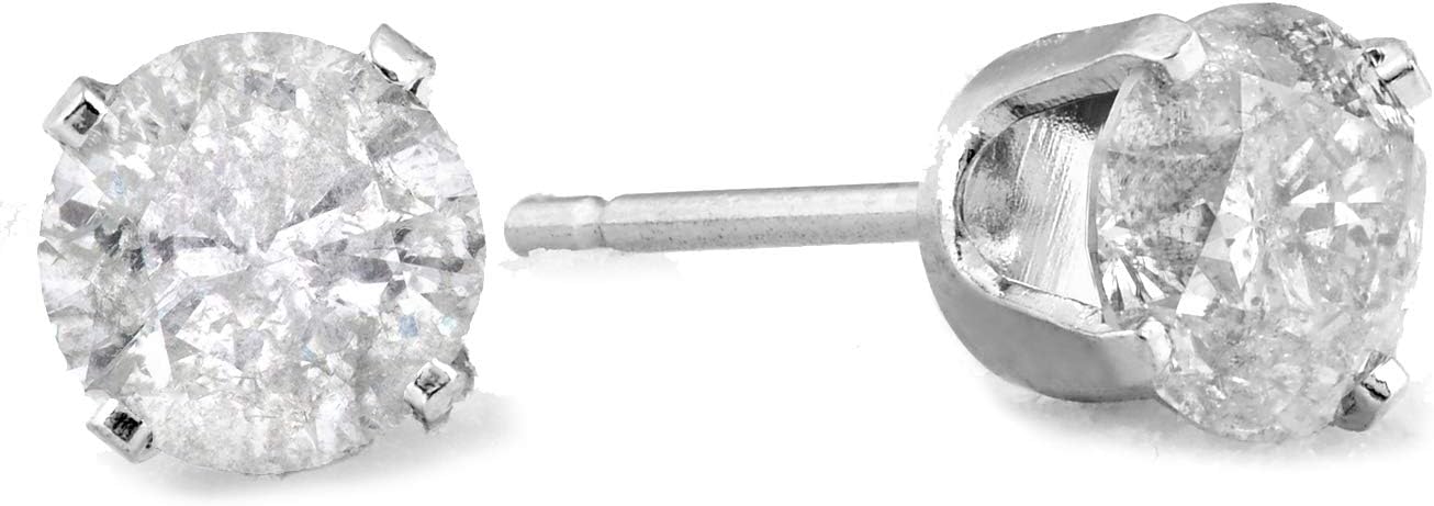 Pompeii 1 Ct TDW Round Cut 14K White or Yellow Gold Diamond Studs Earrings IGI Certified