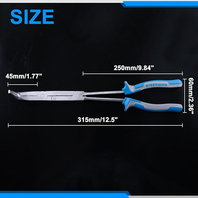 SPEEDWOX 13-Inch Long Reach Bent Double Jointed Dual Pivot Pliers