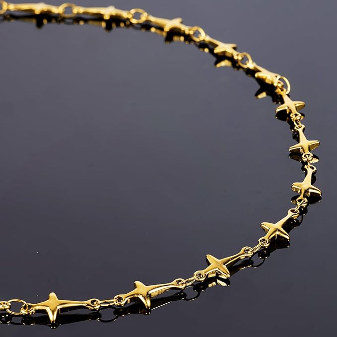 UMAOKANG 13 Feet Gold Plated Stainless Steel Jewelry Making Chain Roll Cross Chain Link for Jewelry DIY with Jump Rings and Lobster Clasps