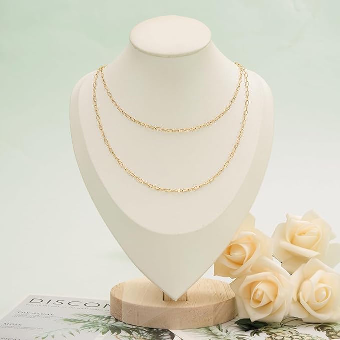 UMAOKANG 32.8 Feet Embossed Paperclip Jewelry Chain Roll Dainty Gold Plated Stainless Steel Chains for Jewelry Making