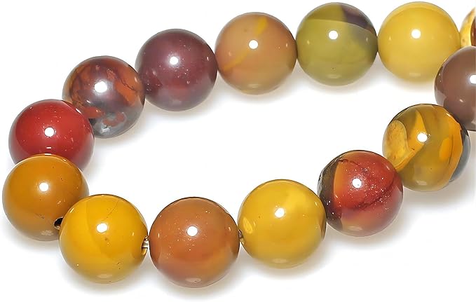 MJDCB Natural Stone Beads Moonkaite Jasper Egg Huangshi Round Loose Beads for Jewelry Making DIY Bracelet Necklace (4mm)