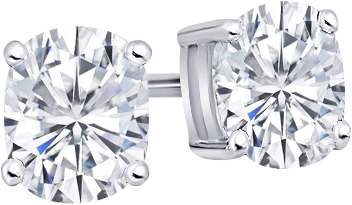 Houston Diamond District 1 to 10 Carat IGI Certified LAB GROWN Diamond Stud Earrings for women 4 Prong Push Back (E/F Color VS2/SI1 CLARITY)