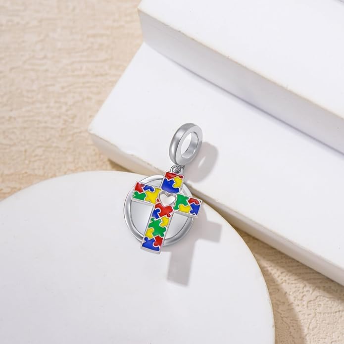LONAGO 925 Sterling Silver Personalized Photo Charm Fit Compatible for Bracelet Necklace Customized Heart Round Shape Picture Bead
