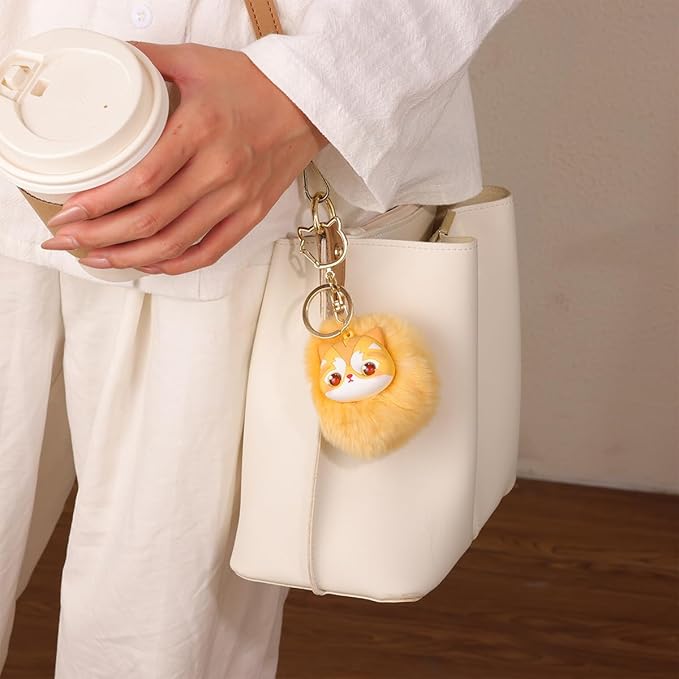 Cat Keychain bag charms for handbags Cute Keychains for Women Kawaii Cat Backpacks Accessories cat plush keychain