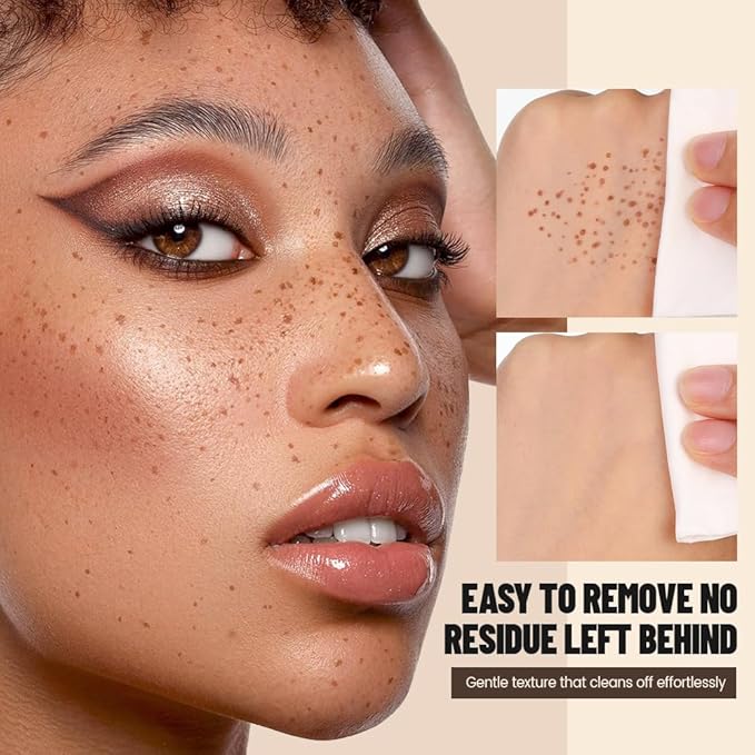 Upgrade Faux Freckle Stamp Pen – Waterproof Fake Freckles Makeup Tool, Natural-Looking Freckle Maker & Spray with Multi-Prong Precision Stamp Head, Long-Lasting Sunkissed Makeup (1# LIGHT)