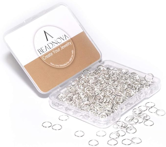 BEADNOVA 7mm Open Jump Rings for Jewelry Making Silver Jewelry Jump Rings for Keychains and Earrings (300Pcs)